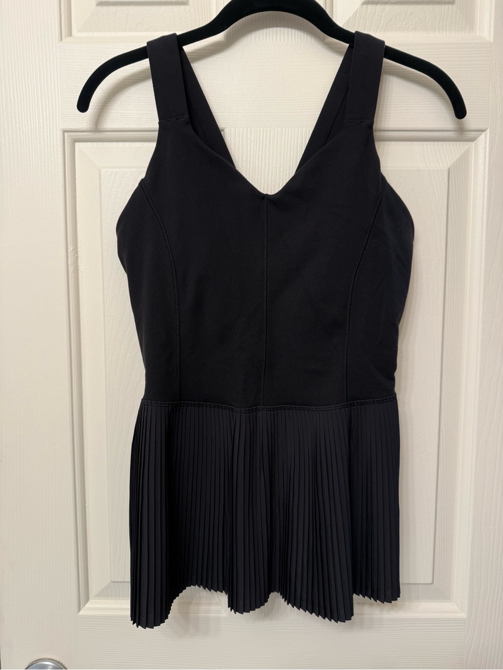 Lululemon Black Pleated Peplum Activewear Top